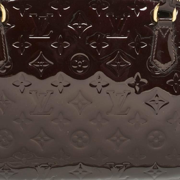 Pre Owned Louis Vuitton Amarante Monogram Vernis Sherwood GM Bag