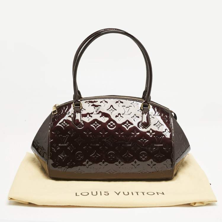 Pre Owned Louis Vuitton Amarante Monogram Vernis Sherwood GM Bag