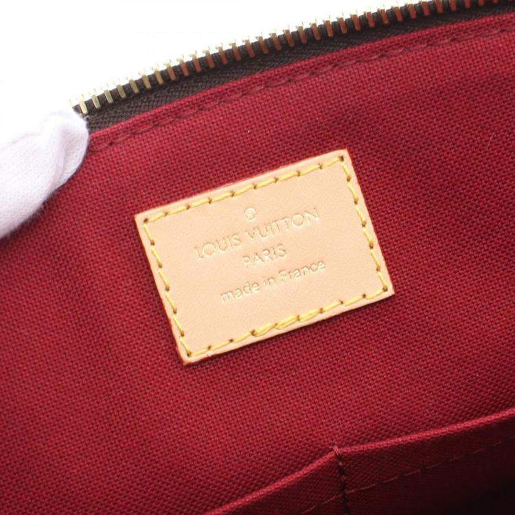 Pre Owned Louis Vuitton Brown Coated Canvas Leather Monogram Petit Palais PM Handbag 
