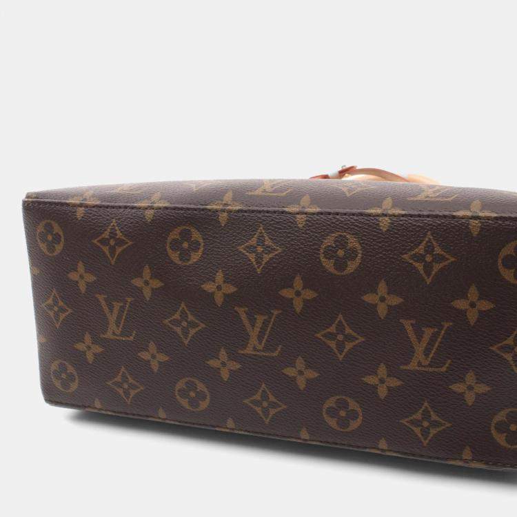 Pre Owned Louis Vuitton Brown Coated Canvas Leather Monogram Petit Palais PM Handbag 
