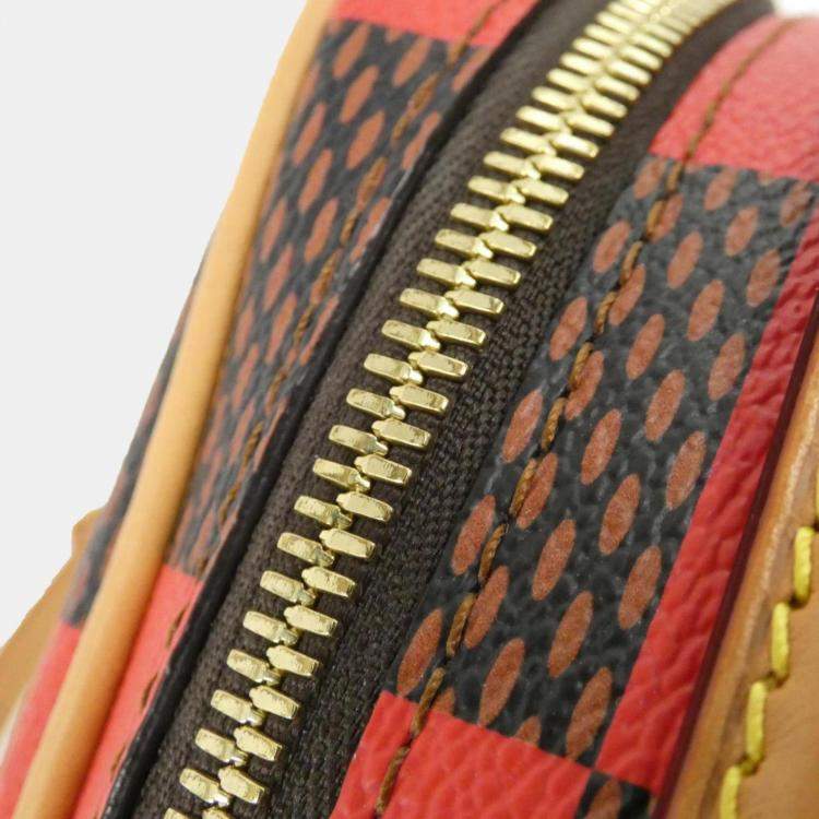 Pre Owned Louis Vuitton Red/Brown Damier Pop Chess Messenger Bag