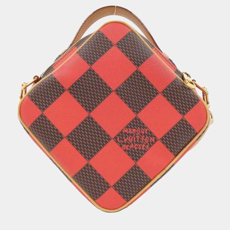 Pre Owned Louis Vuitton Red/Brown Damier Pop Chess Messenger Bag