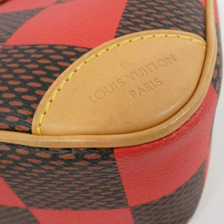 Pre Owned Louis Vuitton Red/Brown Damier Pop Chess Messenger Bag