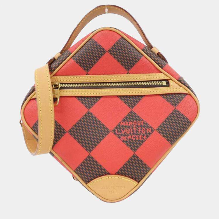 Pre Owned Louis Vuitton Red/Brown Damier Pop Chess Messenger Bag