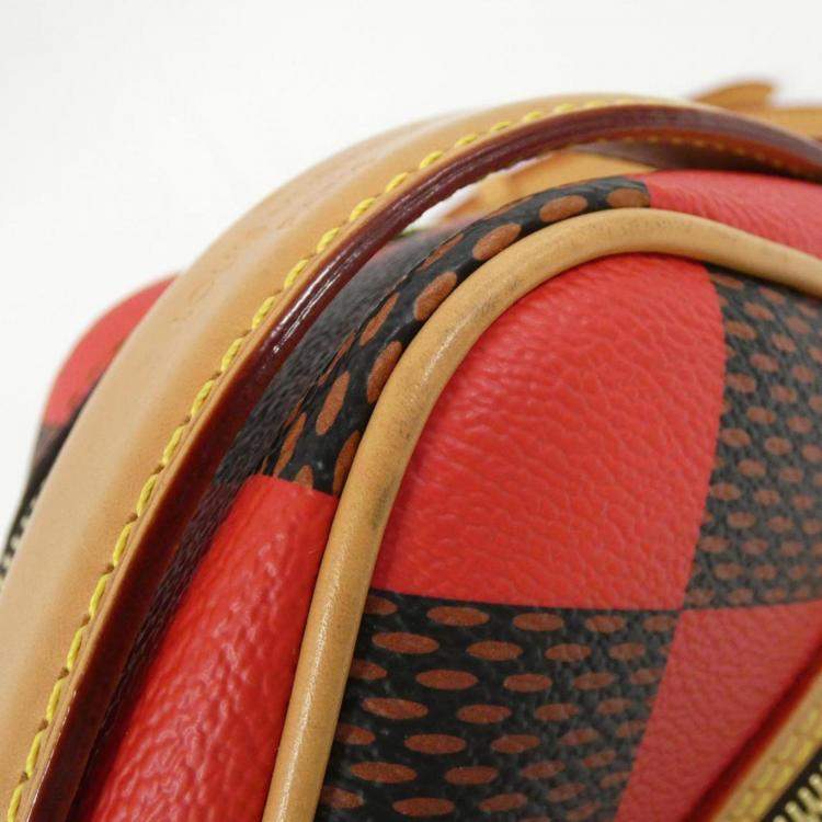 Pre Owned Louis Vuitton Red/Brown Damier Pop Chess Messenger Bag