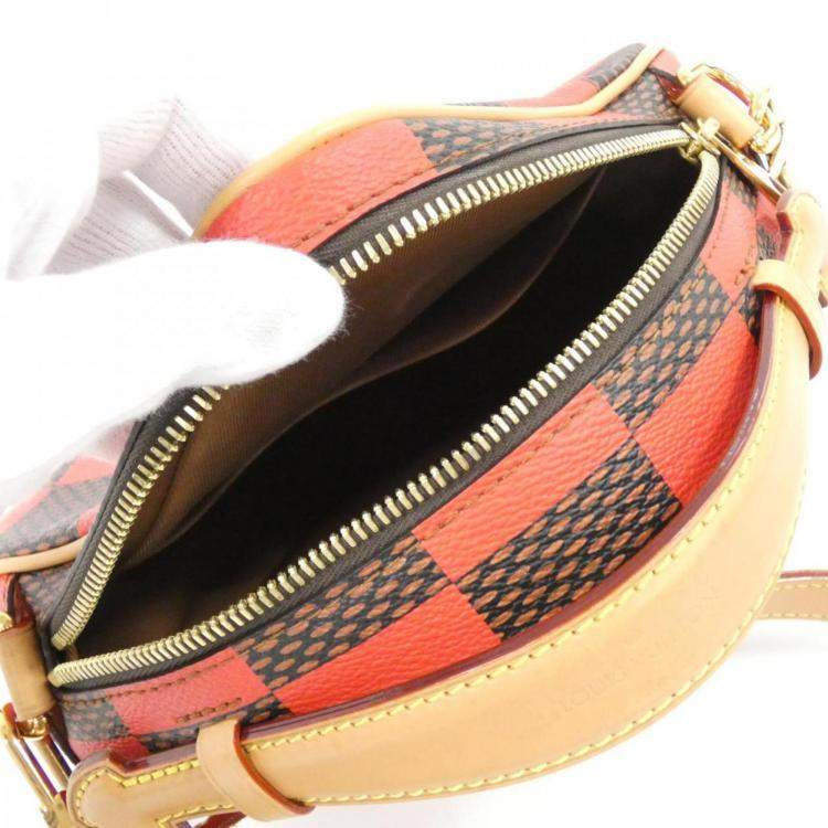 Pre Owned Louis Vuitton Red/Brown Damier Pop Chess Messenger Bag