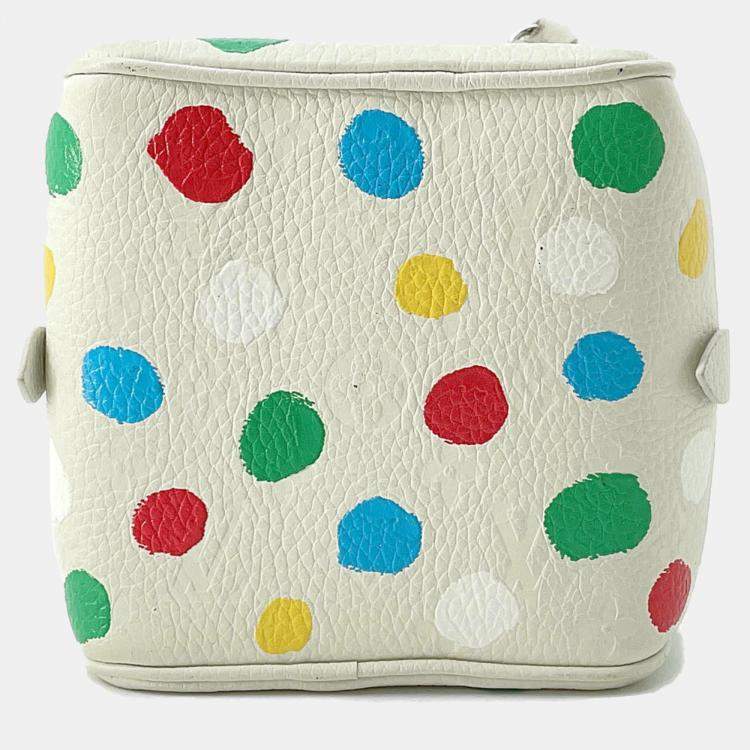 Pre Owned Louis Vuitton White Monogram Empreinte Yayoi Kusama Square Bag 