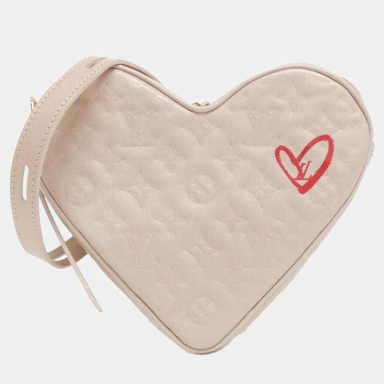 Pre Owned Louis Vuitton Rose Leather Monogram Sac Couer Fall In Love Shoulder Bag