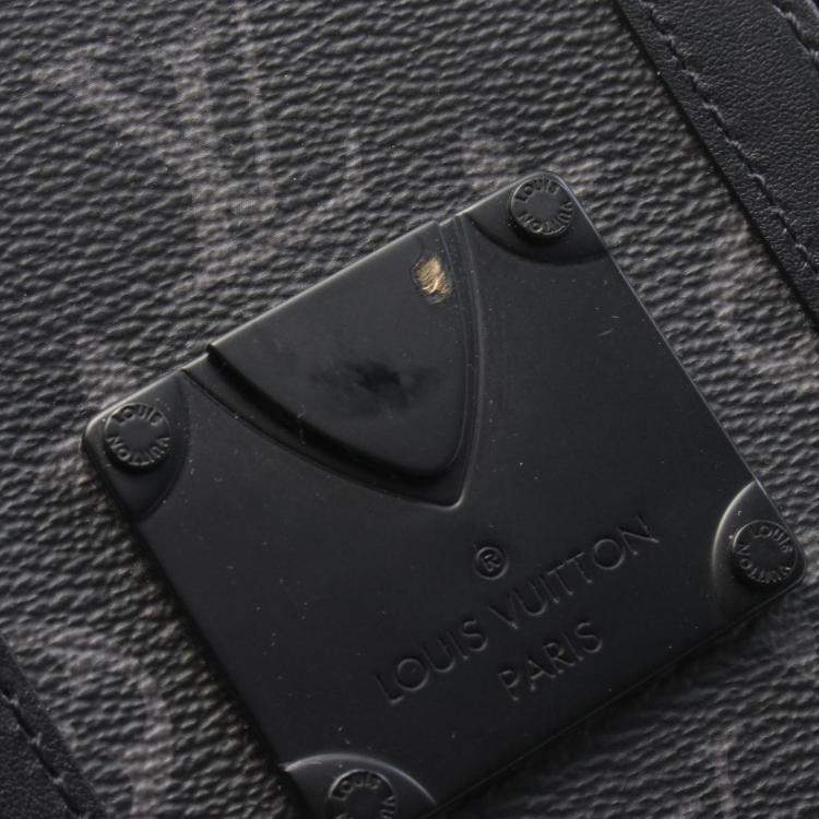 Pre Owned Louis Vuitton Black Monogram Eclipse Vertical Trunk Wearable Wallet 