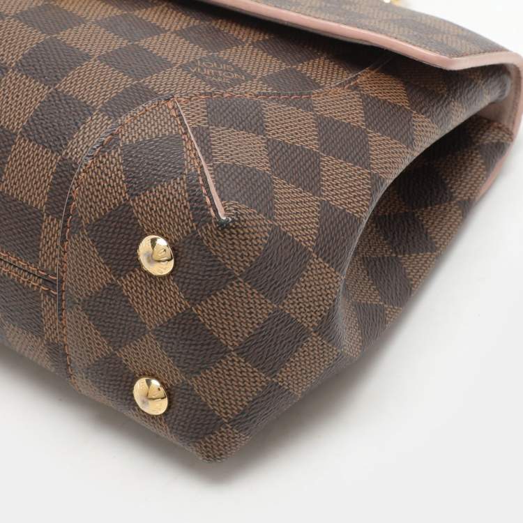 Pre Owned Louis Vuitton Rose Ballerine Damier Ebene Canvas Caissa Flap Bag