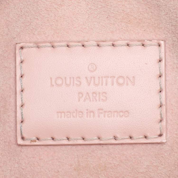 Pre Owned Louis Vuitton Rose Ballerine Damier Ebene Canvas Caissa Flap Bag