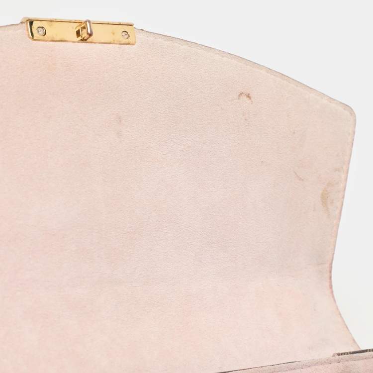 Pre Owned Louis Vuitton Rose Ballerine Damier Ebene Canvas Caissa Flap Bag