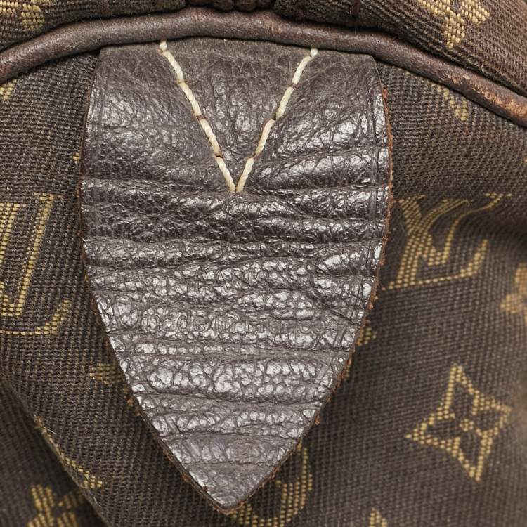 Pre Owned Louis Vuitton Fusain Monogram Mini Lin Canvas Speedy 30 Bag