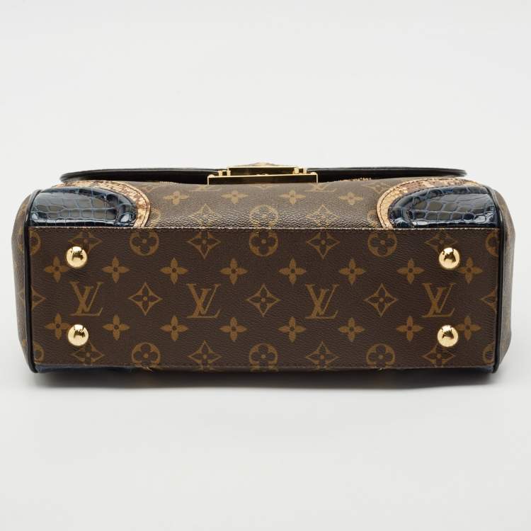 Pre Owned Louis Vuitton Blue Marine Monogram Alligator and Python Monogramissime Bag