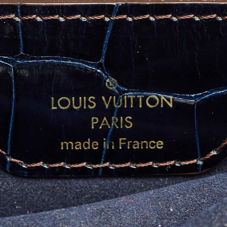 Pre Owned Louis Vuitton Blue Marine Monogram Alligator and Python Monogramissime Bag