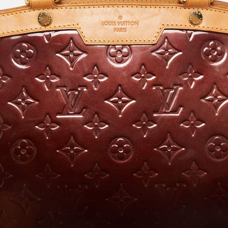 Pre Owned Louis Vuitton Rouge Fauviste Monogram Vernis Brea GM Bag