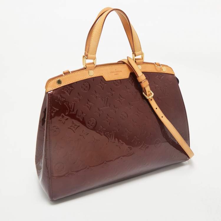 Pre Owned Louis Vuitton Rouge Fauviste Monogram Vernis Brea GM Bag