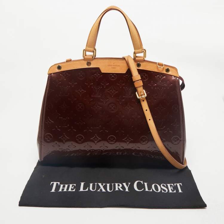 Pre Owned Louis Vuitton Rouge Fauviste Monogram Vernis Brea GM Bag