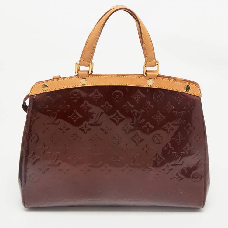 Pre Owned Louis Vuitton Rouge Fauviste Monogram Vernis Brea GM Bag