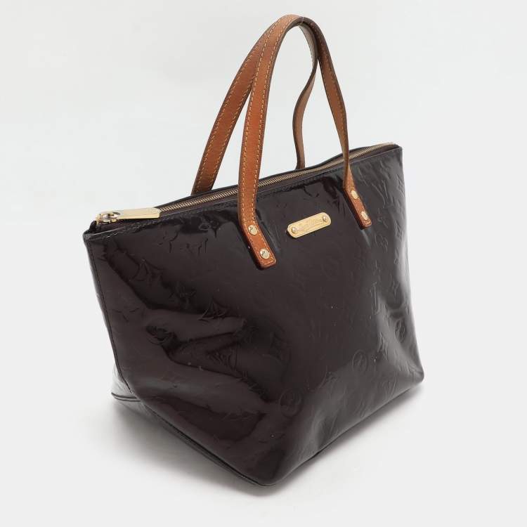 Pre Owned Louis Vuitton Amarante Monogram Vernis Bellevue PM Bag