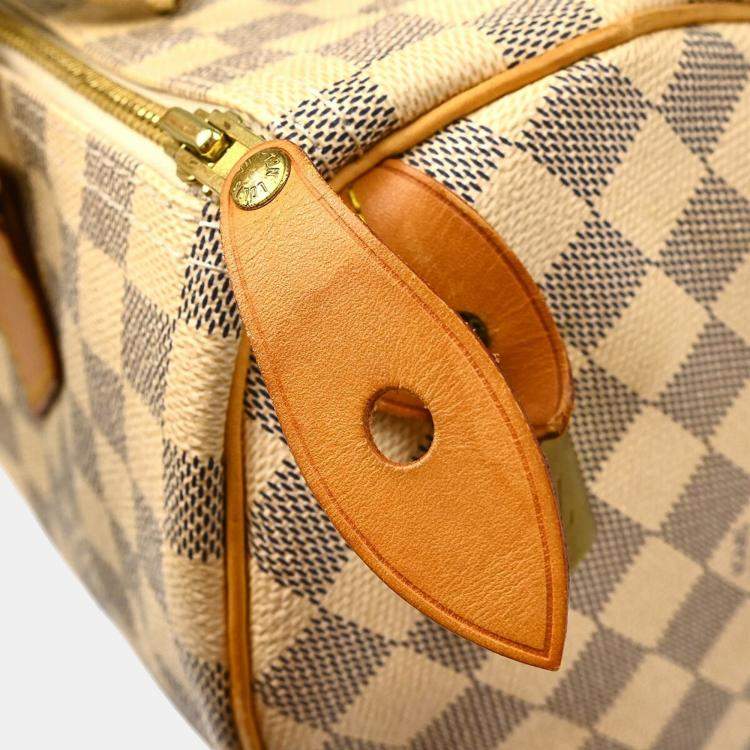 Pre Owned Louis Vuitton White Damier Azur Canvas Speedy 30 Shoulder Bag
