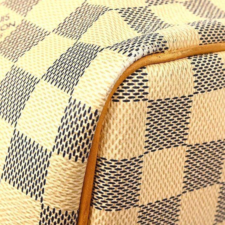 Pre Owned Louis Vuitton White Damier Azur Canvas Speedy 30 Shoulder Bag
