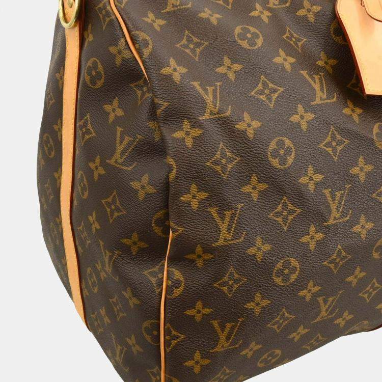Pre Owned Louis Vuitton Brown Monogram Keepall Bandouliere 55 Duffle Bag