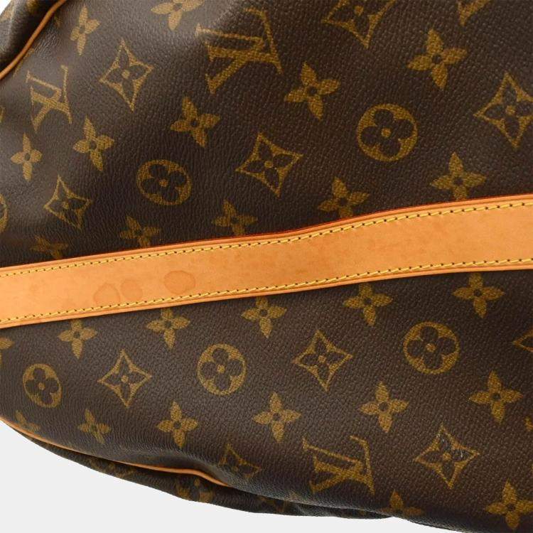Pre Owned Louis Vuitton Brown Monogram Keepall Bandouliere 55 Duffle Bag