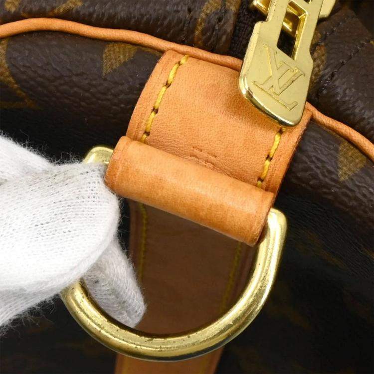 Pre Owned Louis Vuitton Brown Monogram Keepall Bandouliere 55 Duffle Bag