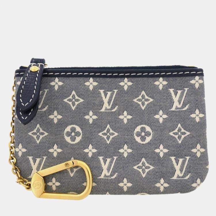 Pre Owned Louis Vuitton Navy Monogram Idylle Canvas Pochette Cles Coin Case