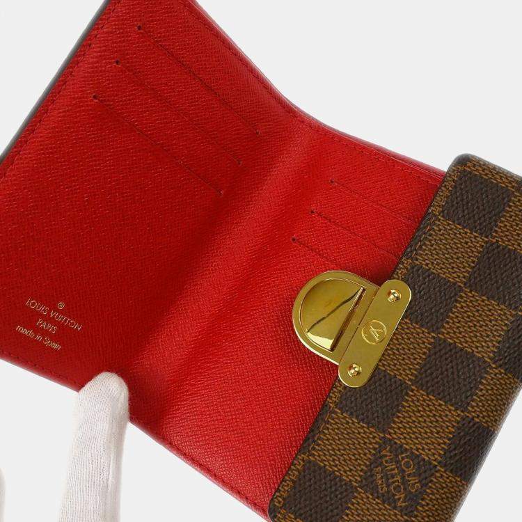 Pre Owned Louis Vuitton Brown Damier Ebene Canvas Portefeuille Wallet