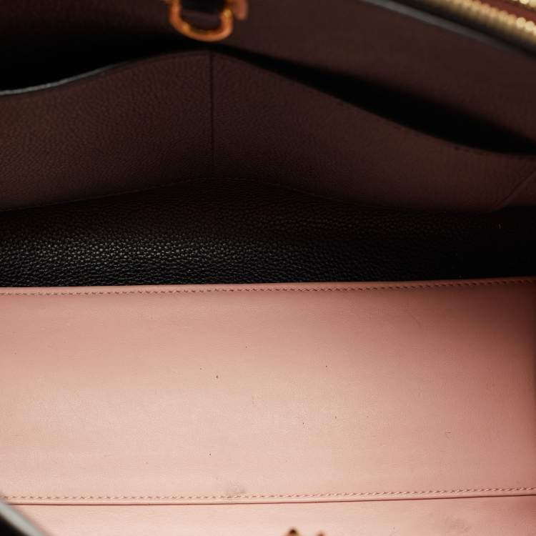 Pre Owned Louis Vuitton Black/Pink Leather City Steamer MM Bag