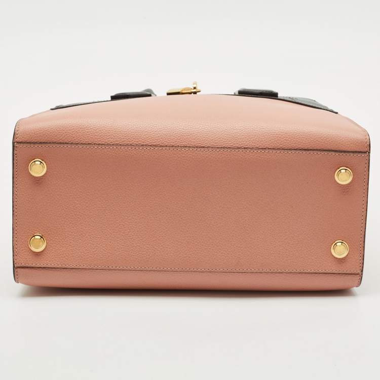 Pre Owned Louis Vuitton Black/Pink Leather City Steamer MM Bag