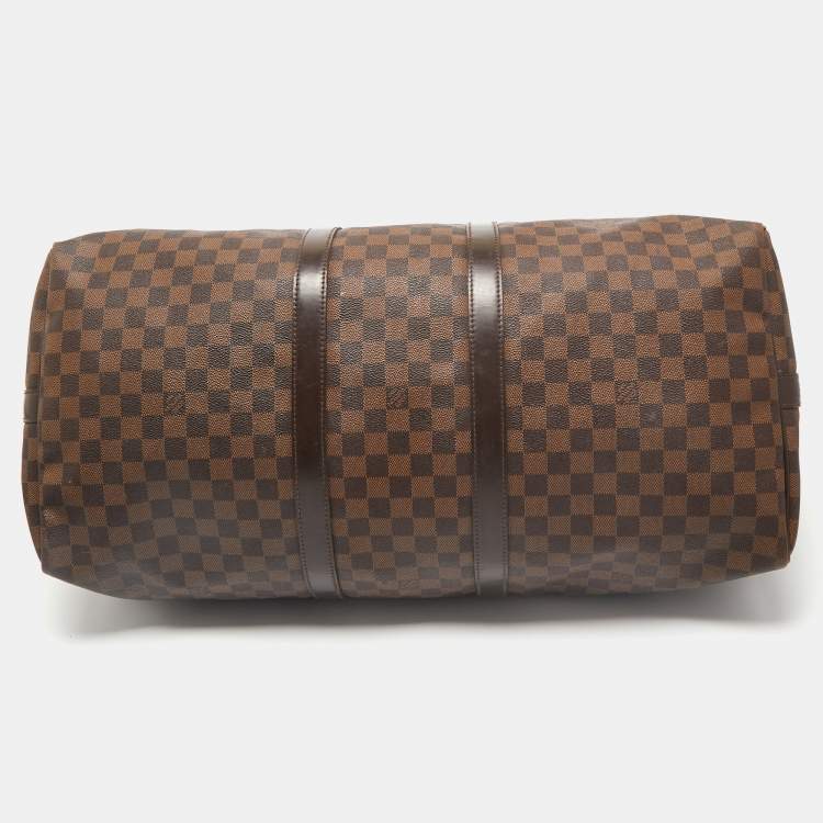 Pre Owned Louis Vuitton Damier Ebene Canvas Keepall Bandouliere 55 Bag