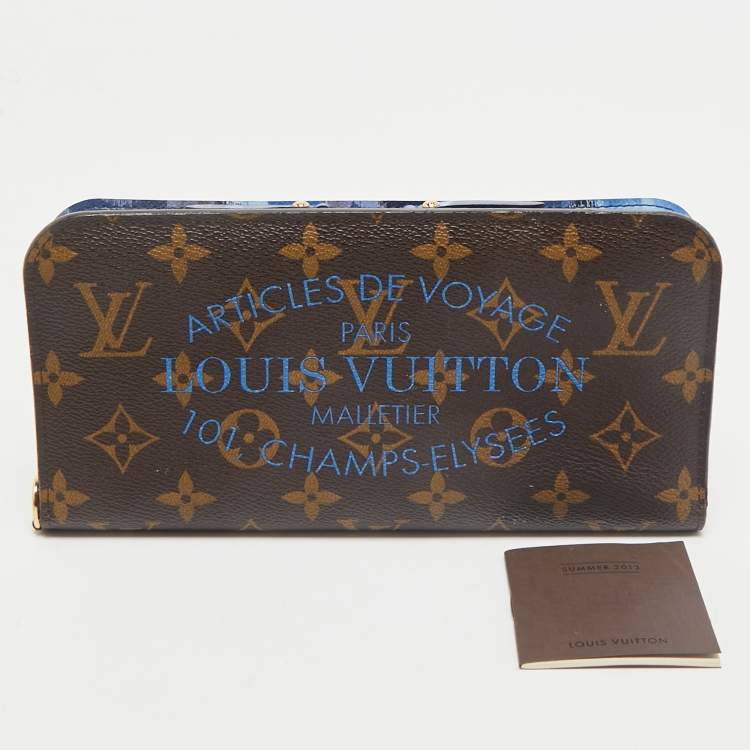 Pre Owned Louis Vuitton Grand Blue Monogram Canvas Articles de Voyage Ikat Insolite Wallet