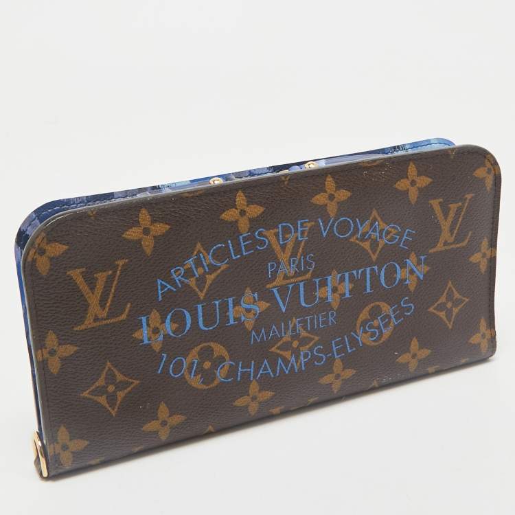 Pre Owned Louis Vuitton Grand Blue Monogram Canvas Articles de Voyage Ikat Insolite Wallet