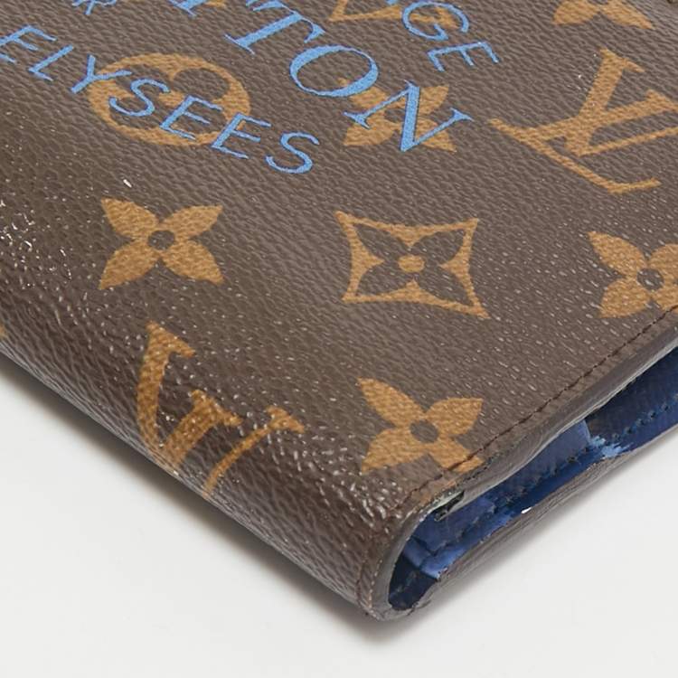 Pre Owned Louis Vuitton Grand Blue Monogram Canvas Articles de Voyage Ikat Insolite Wallet