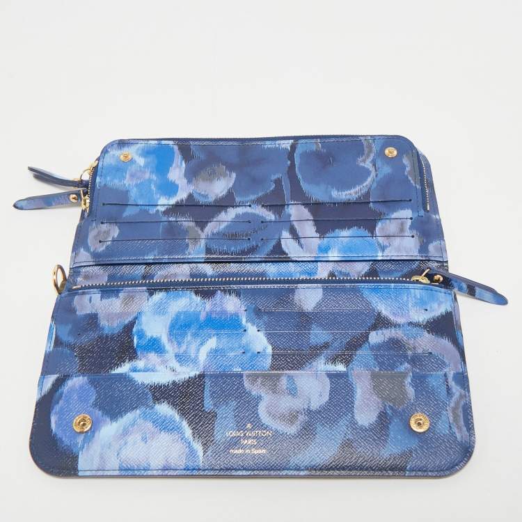 Pre Owned Louis Vuitton Grand Blue Monogram Canvas Articles de Voyage Ikat Insolite Wallet