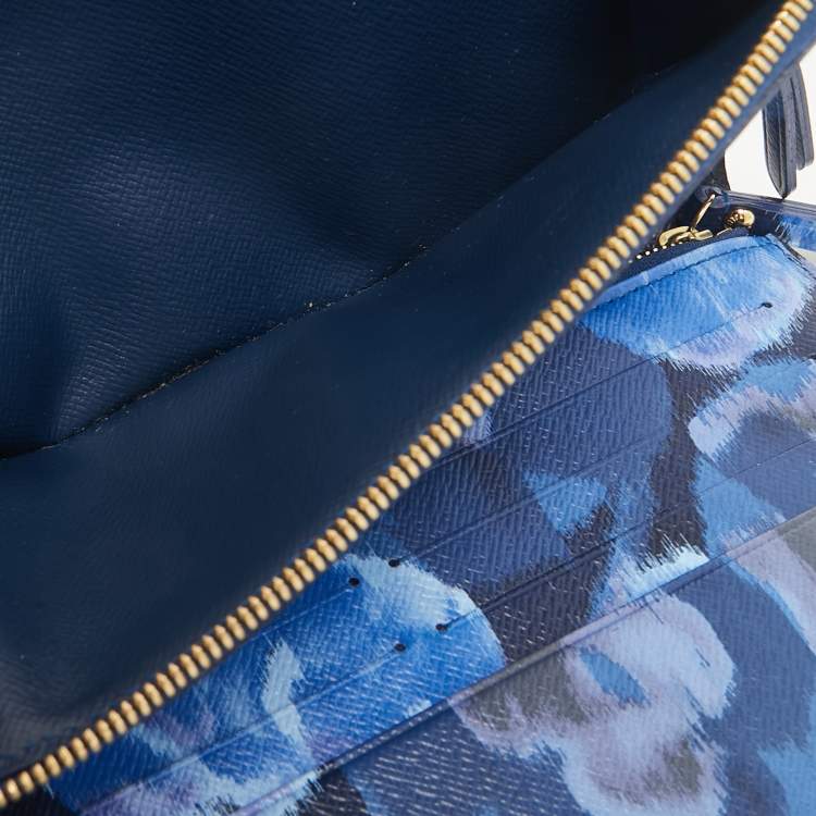 Pre Owned Louis Vuitton Grand Blue Monogram Canvas Articles de Voyage Ikat Insolite Wallet
