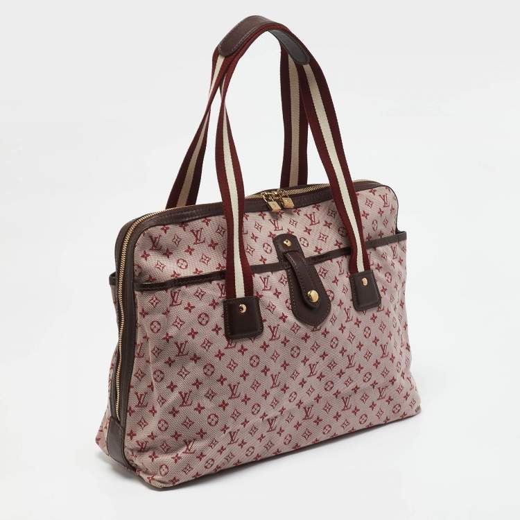 Pre Owned Louis Vuitton Cherry Monogram Mini Lin Canvas Sac Mary Kate Bag