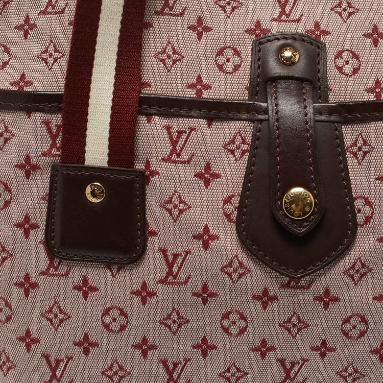 Pre Owned Louis Vuitton Cherry Monogram Mini Lin Canvas Sac Mary Kate Bag