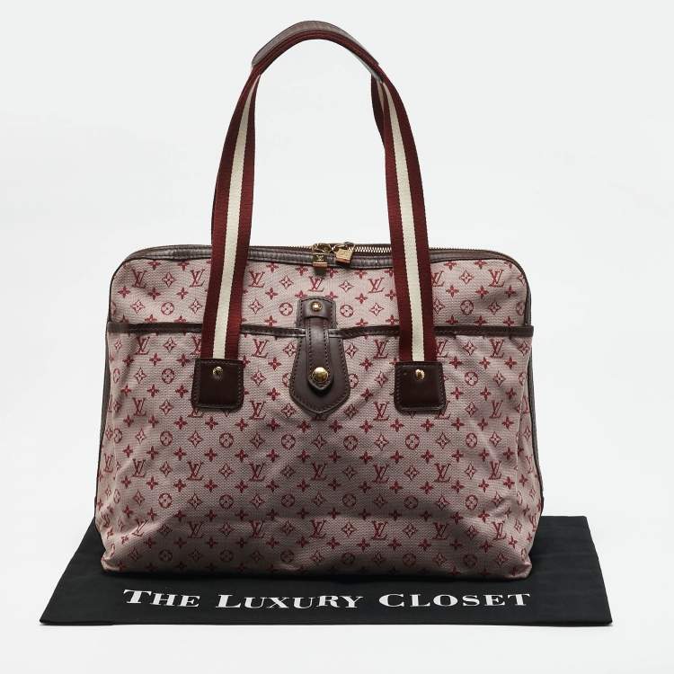 Pre Owned Louis Vuitton Cherry Monogram Mini Lin Canvas Sac Mary Kate Bag