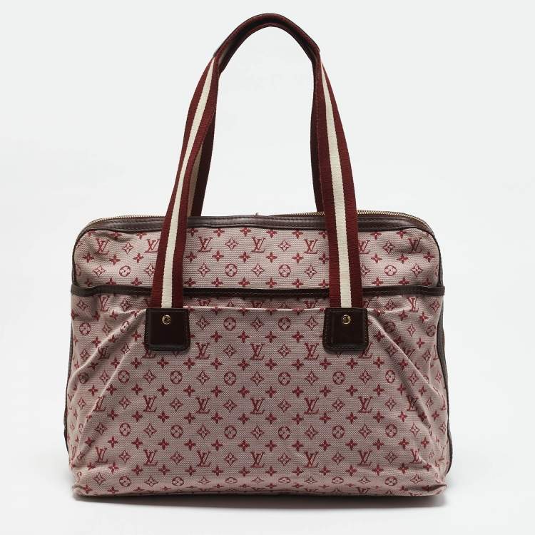 Pre Owned Louis Vuitton Cherry Monogram Mini Lin Canvas Sac Mary Kate Bag