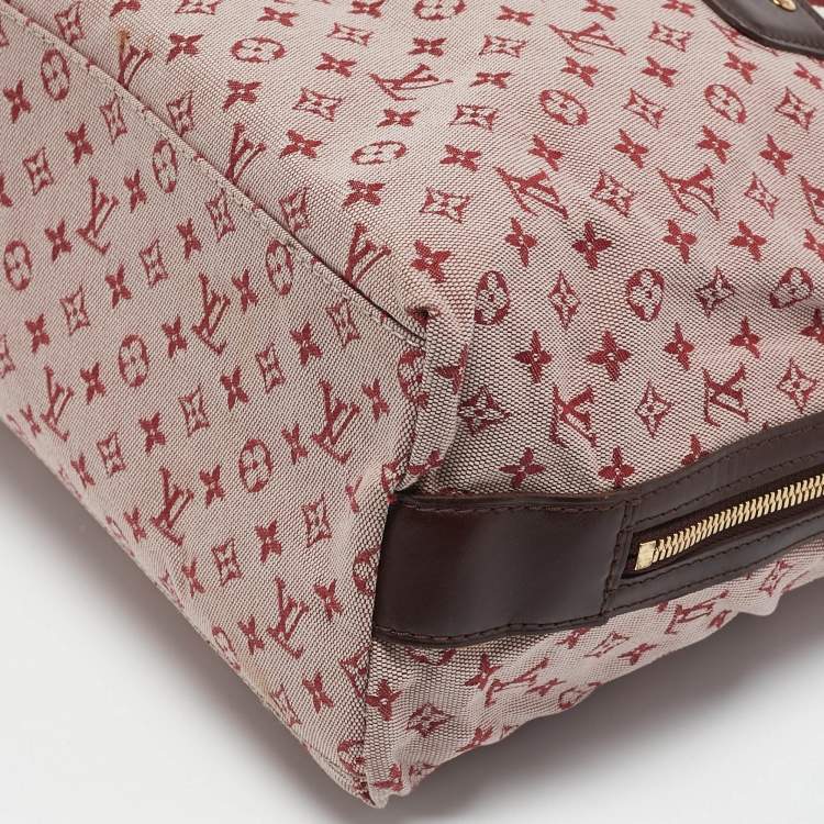 Pre Owned Louis Vuitton Cherry Monogram Mini Lin Canvas Sac Mary Kate Bag