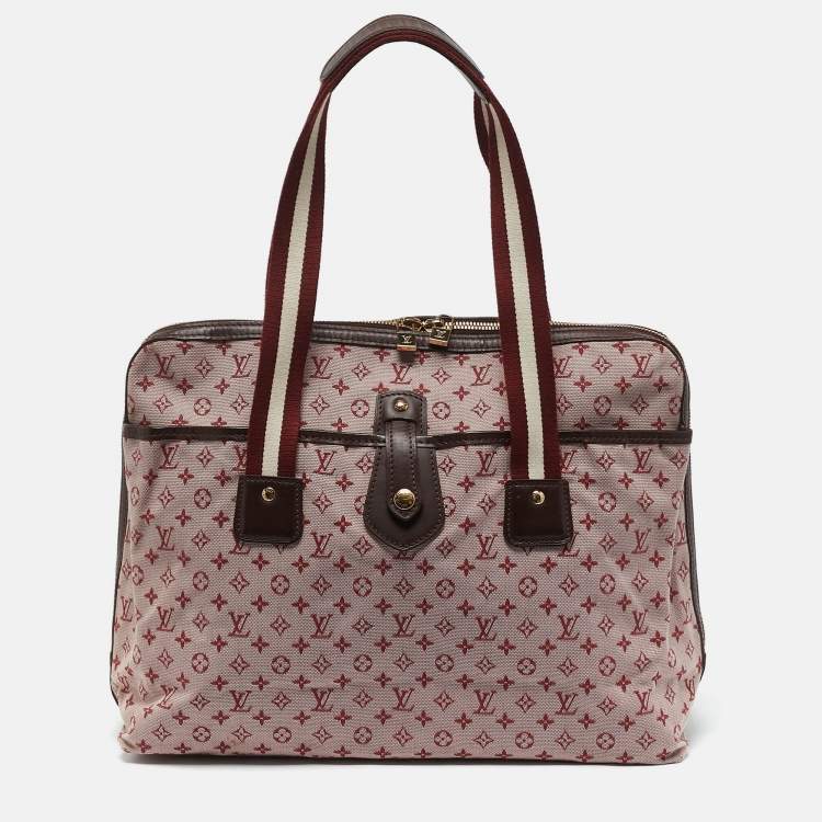 Pre Owned Louis Vuitton Cherry Monogram Mini Lin Canvas Sac Mary Kate Bag