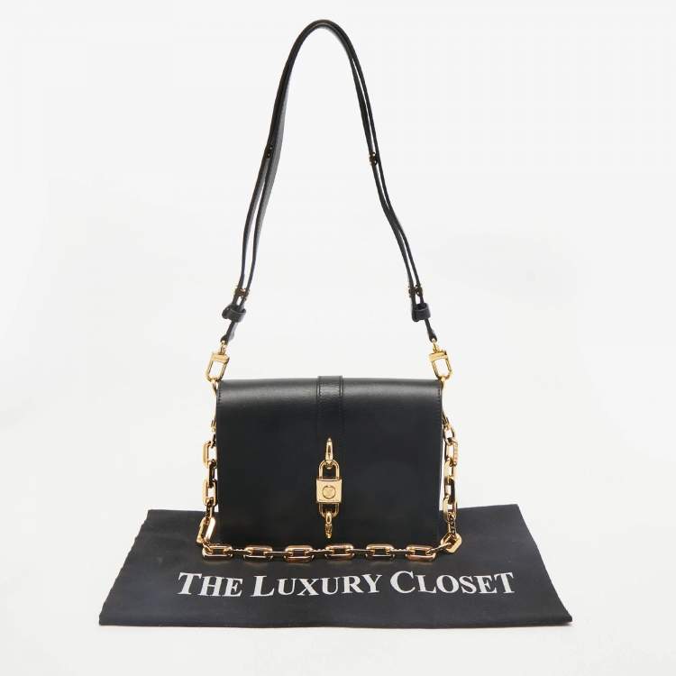 Pre Owned Louis Vuitton Black Leather Rendez-vous Bag