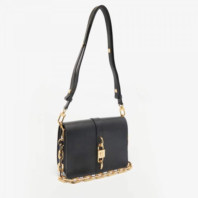 Pre Owned Louis Vuitton Black Leather Rendez-vous Bag