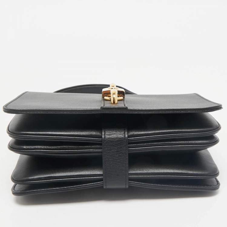 Pre Owned Louis Vuitton Black Leather Rendez-vous Bag