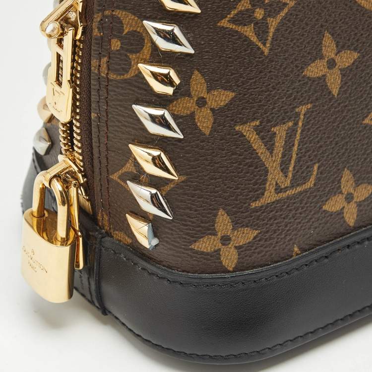 Pre Owned Louis Vuitton Monogram Canvas Macassar Studded Alma BB Bag