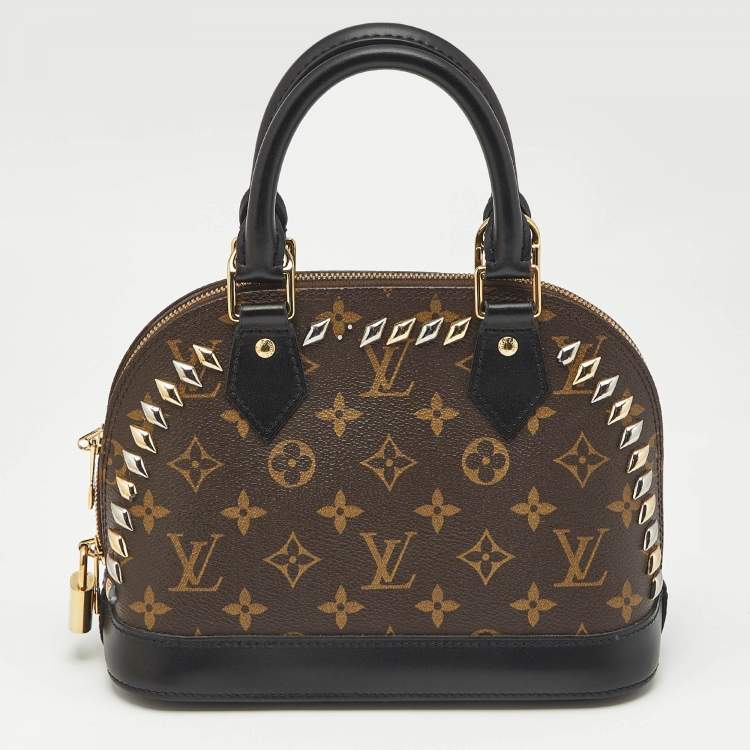Pre Owned Louis Vuitton Monogram Canvas Macassar Studded Alma BB Bag